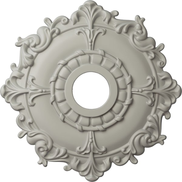 Ekena Millwork Riley Ceiling Medallion (Fits Canopies up to 4 5/8"), 18"OD x 3 1/2"ID x 1 1/2"P, Pot of Cream CM18RLPCF - main